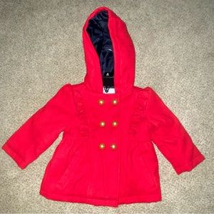 KC Collections girls red dress coat size 18 months
